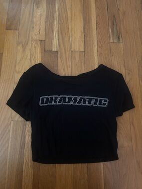 H&M “Dramatic” Studded Black Crop Top